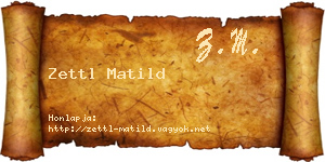 Zettl Matild névjegykártya